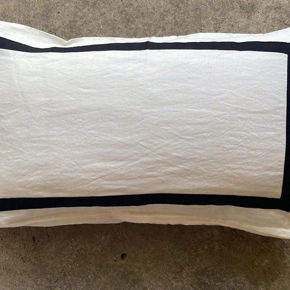 Pottery Barn Lumbar Framed Pillow Cover